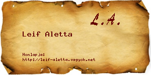 Leif Aletta névjegykártya